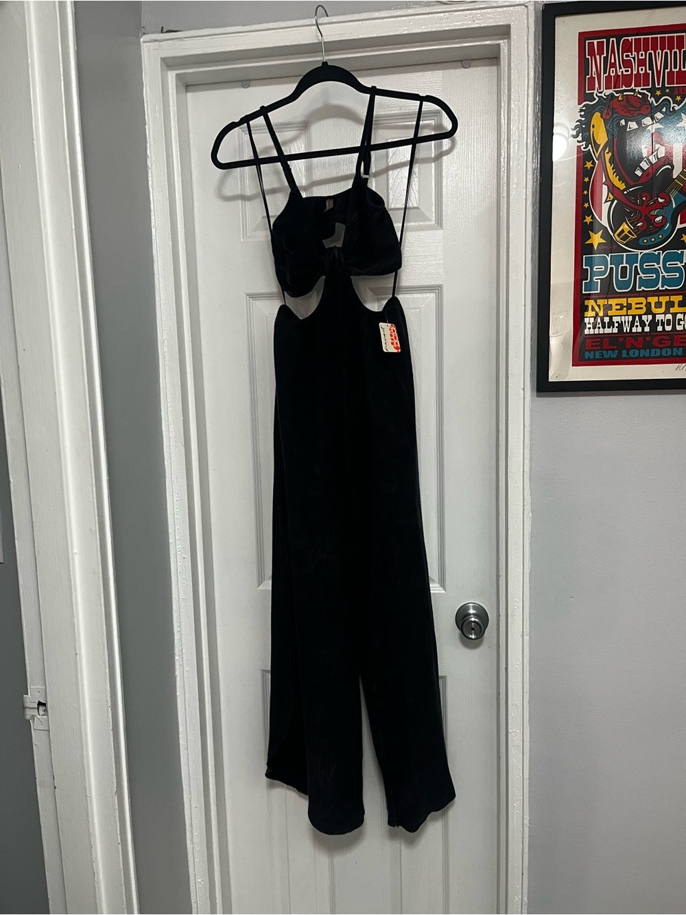 FREE PEOPLE NWT Black Cutout Jumpsuit with Strappy Top